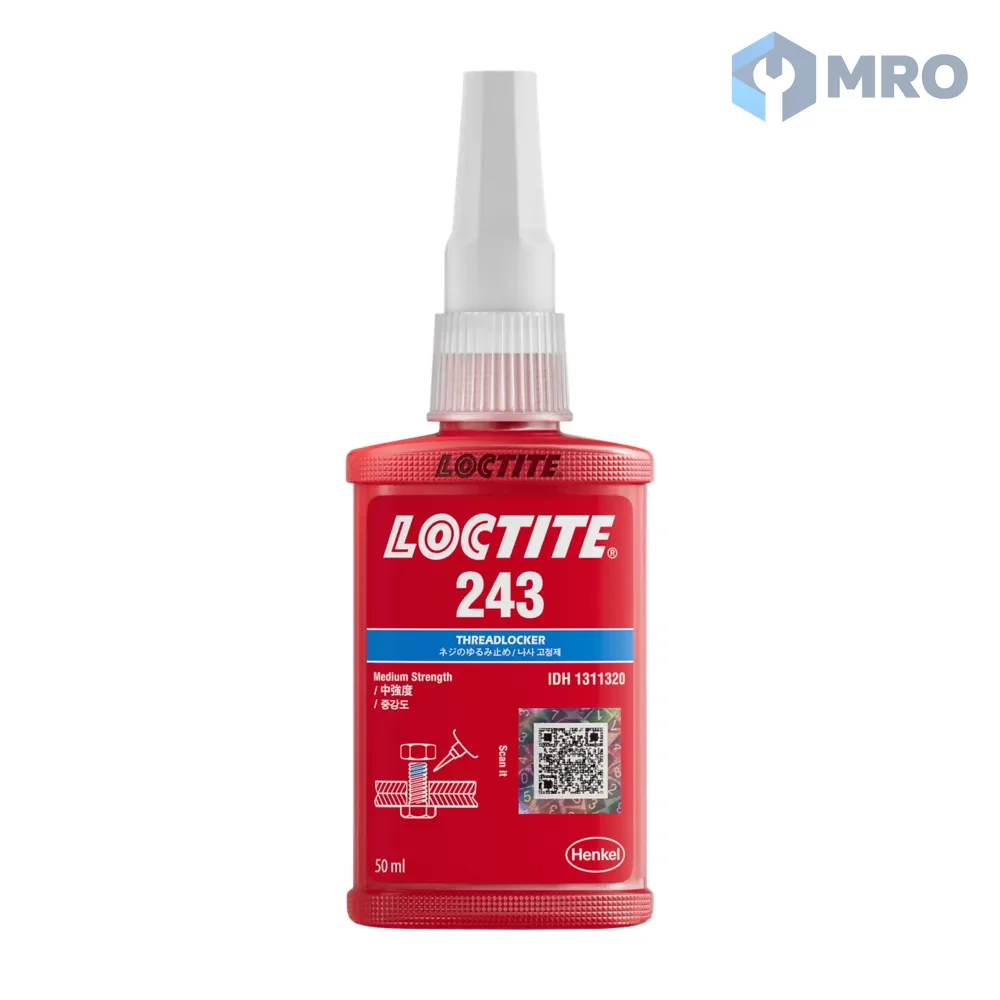Loctite 243 250ML น้ำยาล็อคเกลียว แรงยึดปานกลาง ทนน้ำมัน (สีน้ำเงิน) 250 มล.