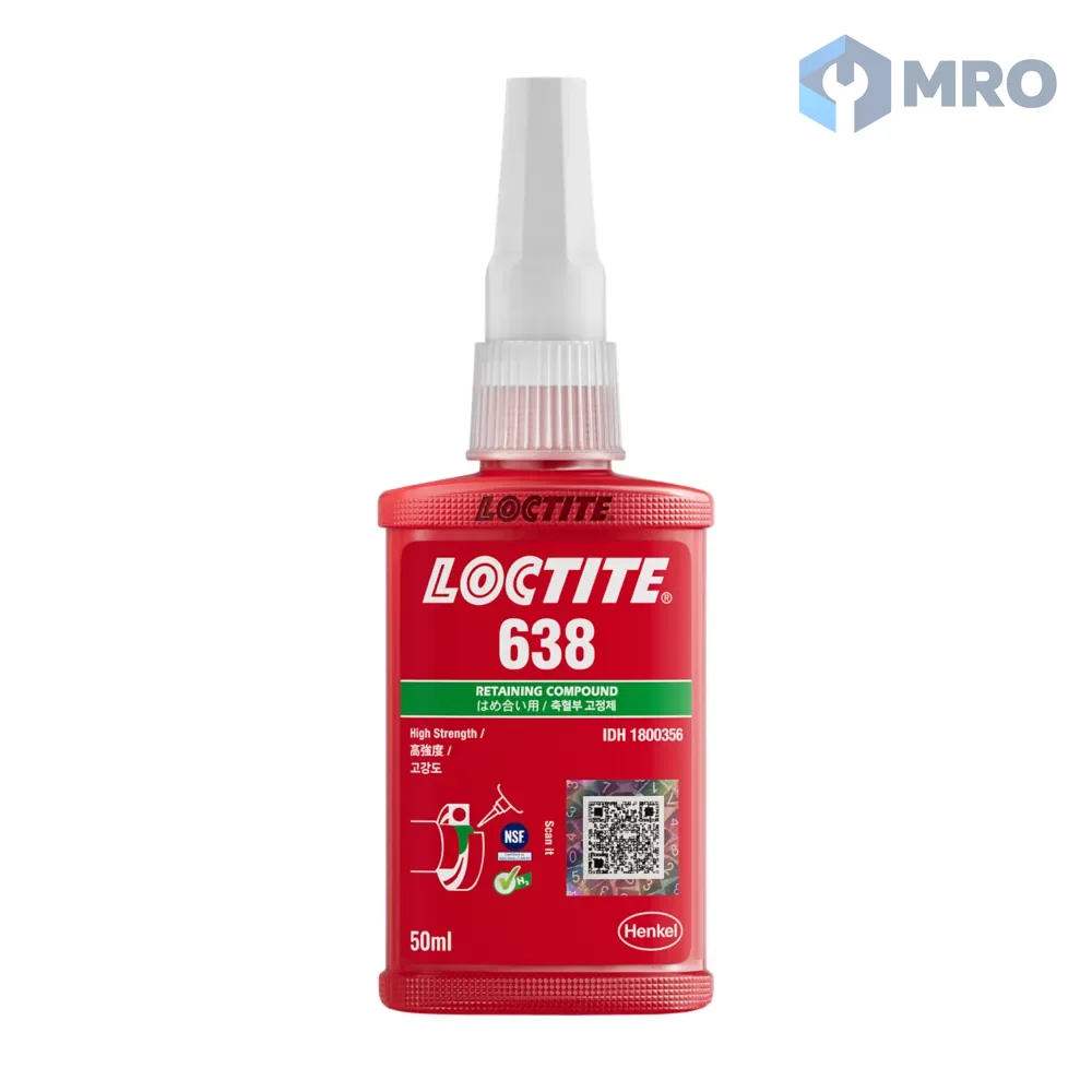 Loctite 638 50G น้ำยายึดชิ้นส่วนทรงกระบอก แรงยึดสูงมาก ช่องว่างกว้าง 50 ก.