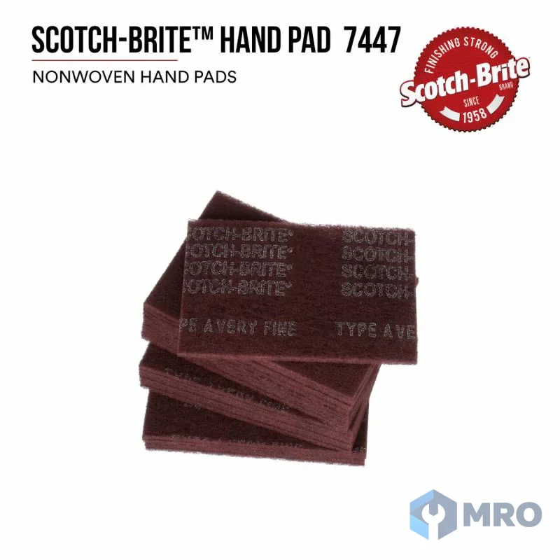 3M Scotch-Brite 7447 แผ่นใยขัด 3M Scotch-Brite 7447 สีแดง 6x9 นิ้ว