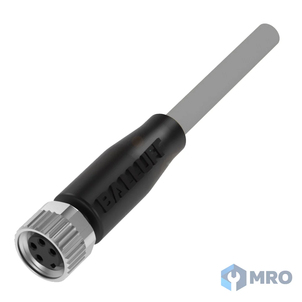 Balluff BCC02PM สายเคเบิลพร้อมหัวต่อ Balluff BCC02PM (M8 ตัวเมีย ตรง, 4 ขา, PVC 5 ม.)