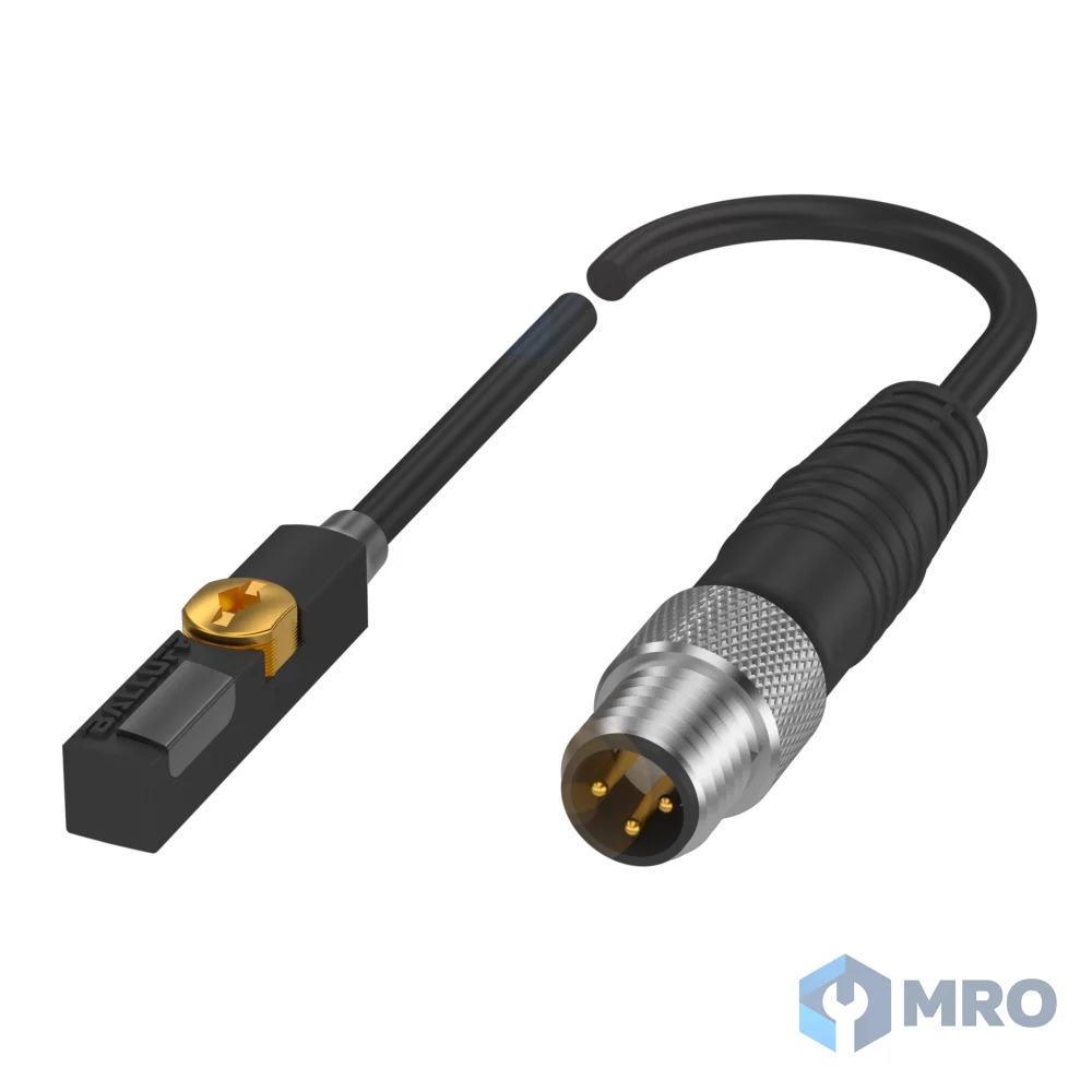 Balluff BMF00C4 เซนเซอร์แม่เหล็กสำหรับกระบอกลม Balluff BMF00C4 (ร่อง T ใส่จากด้านบน, PNP NO, สาย 0.3 ม. หัวต่อ M8)