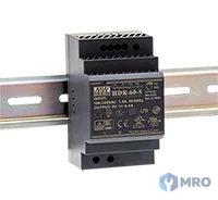 Mean Well HDR-60-12 พาวเวอร์ซัพพลาย Mean Well HDR-60-12 (12VDC 4.5A 54W, ราง DIN บาง 52.5 มม.)