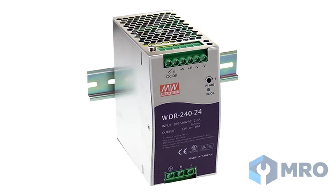 Mean Well WDR-120-24 พาวเวอร์ซัพพลาย Mean Well WDR-120-24 (อินพุต 180–550VAC, 24VDC 5A 120W, ราง DIN)