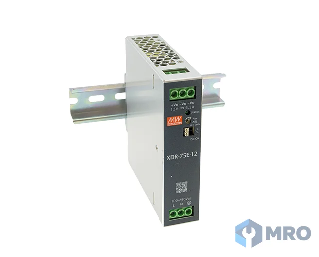 Mean Well XDR-75E-24 พาวเวอร์ซัพพลาย Mean Well XDR-75E-24 (24VDC 3.2A 75W, ราง DIN บาง 30 มม.)