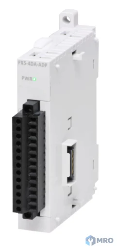 Mitsubishi Electric FX5-4DA-ADP อะแดปเตอร์อนาล็อกเอาต์พุต Mitsubishi FX5-4DA-ADP (4 ช่อง, แรงดัน/กระแส)
