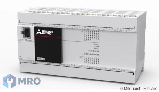 Mitsubishi Electric FX5S-60MR/ES PLC Mitsubishi FX5S-60MR/ES (60 จุด, อินพุต 36 / เอาต์พุตรีเลย์ 24, ไฟเลี้ยง 100–240 VAC)