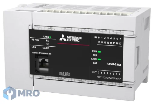 Mitsubishi Electric FX5U-32MR/DS PLC Mitsubishi FX5U-32MR/DS (32 จุด, อินพุต 16 / เอาต์พุตรีเลย์ 16, ไฟเลี้ยง 24 VDC)