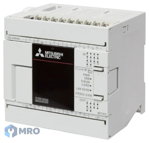 Mitsubishi Electric FX5UJ-24MT/ES PLC Mitsubishi FX5UJ-24MT/ES (24 จุด, อินพุต 14 / เอาต์พุตทรานซิสเตอร์ 10, ไฟเลี้ยง 100–240 VAC)