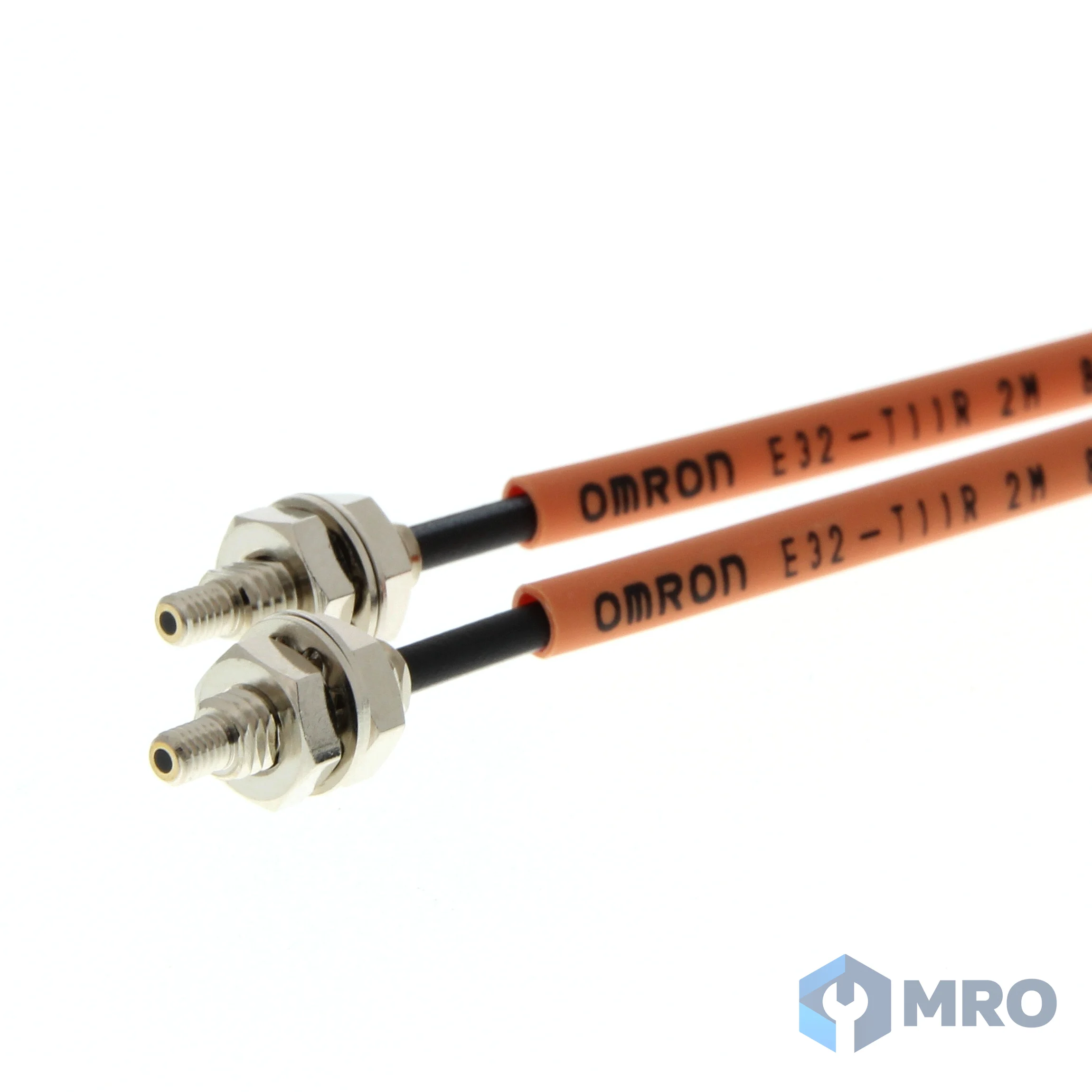 Omron E32-T11R 2M ไฟเบอร์ออปติก Omron E32-T11R แบบลำแสงตรง สายอ่อนงอได้ R1 (เกลียว M4, สาย 2 ม., 1 คู่)