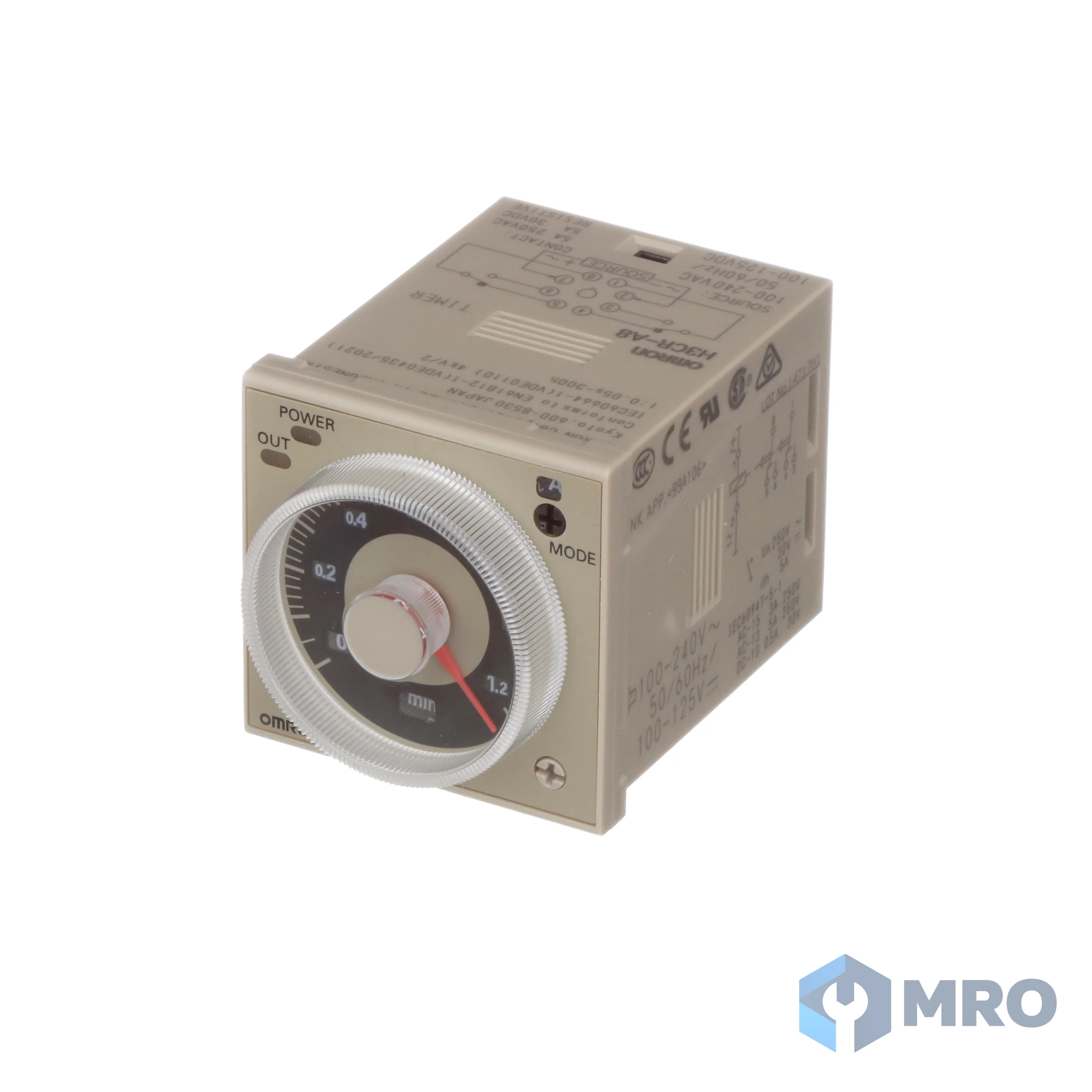 Omron H3CR-A8 AC100-240/DC100-125 ไทม์เมอร์ Omron H3CR-A8 (100–240VAC, 8 ขา, 0.05 วินาที–300 ชม., หลายโหมด)