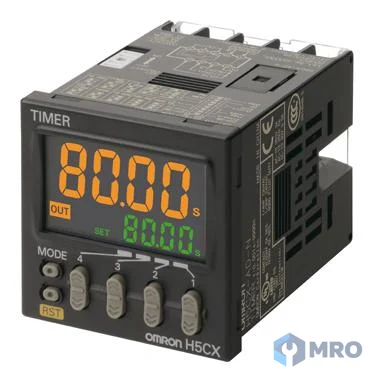 Omron H5CX-L8D-N ไทม์เมอร์ดิจิตอล Omron H5CX-L8D-N (24VAC/12–24VDC, 8 ขา, 0.001 วินาที–9999 ชม.)