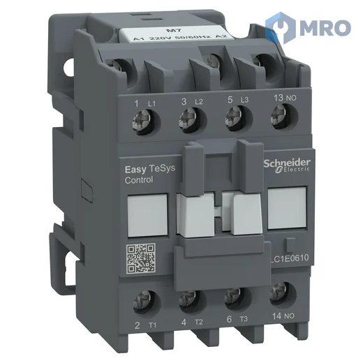 Schneider Electric LC1E0610M7 แมกเนติกคอนแทคเตอร์ Schneider Easy TeSys LC1E0610M7 (6 A, คอยล์ 220 VAC, 1NO)