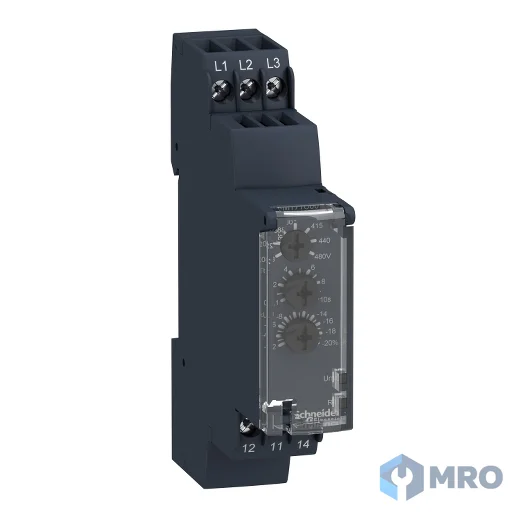 Schneider Electric RM17TU00 รีเลย์ป้องกันเฟส + แรงดันตก Schneider RM17TU00 (3 เฟส 208–480 VAC)