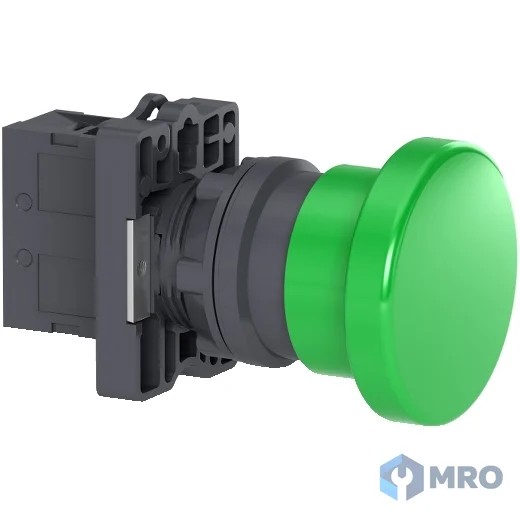 Schneider Electric XA2EC31 สวิตช์ปุ่มกดหัวเห็ด Schneider XA2EC31 (สีเขียว Ø40, 1NO, 22 มม.)
