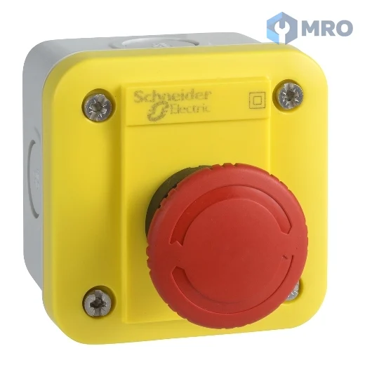 Schneider Electric XALEK1701 กล่องสวิตช์หยุดฉุกเฉิน Schneider XALEK1701 (หัวเห็ดแดงบิดคลาย, 1NC, ฝาเหลือง)