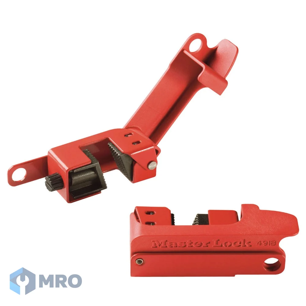 Master Lock 491B ตัวล็อกเบรกเกอร์ Master Lock 491B Grip Tight (ก้านโยกสูง/กว้าง เบรกเกอร์ MCCB 480/600 V)