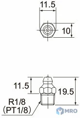 THK A-PT1/8 หัวอัดจาระบี THK A-PT1/8 (หัวตรง เกลียว R1/8)
