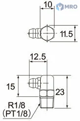 THK C-PT1/8 หัวอัดจาระบี THK C-PT1/8 (หัวงอ 90° เกลียว R1/8)