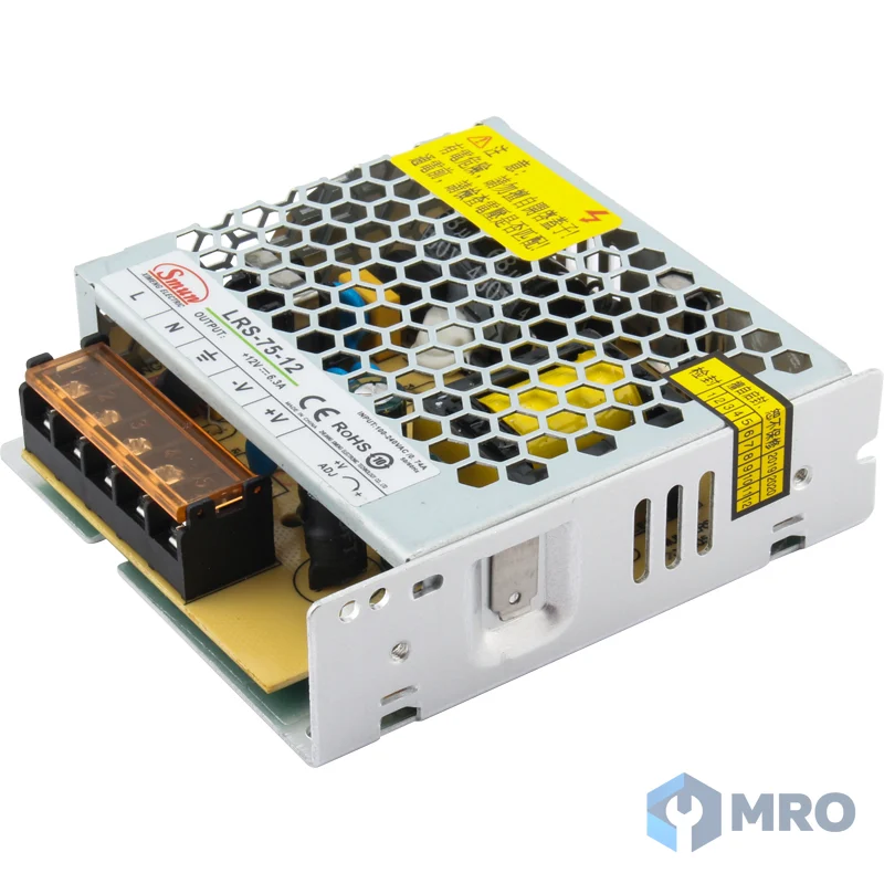 Smun LRS-75-12 สวิตชิ่งพาวเวอร์ซัพพลาย — LRS-75-12 75W 12VDC 6.5A Slim Economic Switching LED Power Supply