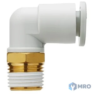SMC KQ2L08-02AS ข้อต่องอเกลียวนอก SMC KQ2L08-02AS (ท่อ 8 มม. × R1/4)