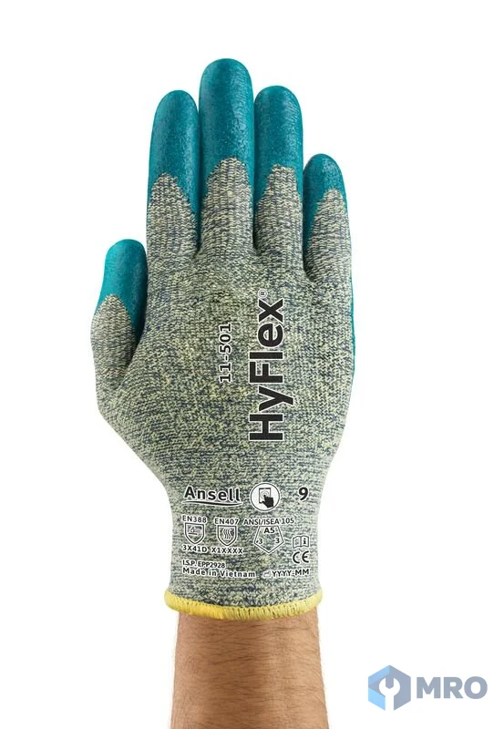 Ansell 11-501-8 ถุงมือกันบาดระดับ A5 Ansell HyFlex 11-501 ไซซ์ M (คู่)