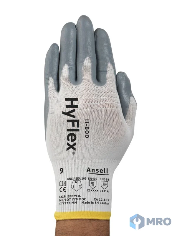 Ansell 11-800-7 ถุงมือเคลือบไนไตรล์โฟม Ansell HyFlex 11-800 ไซซ์ S (คู่)