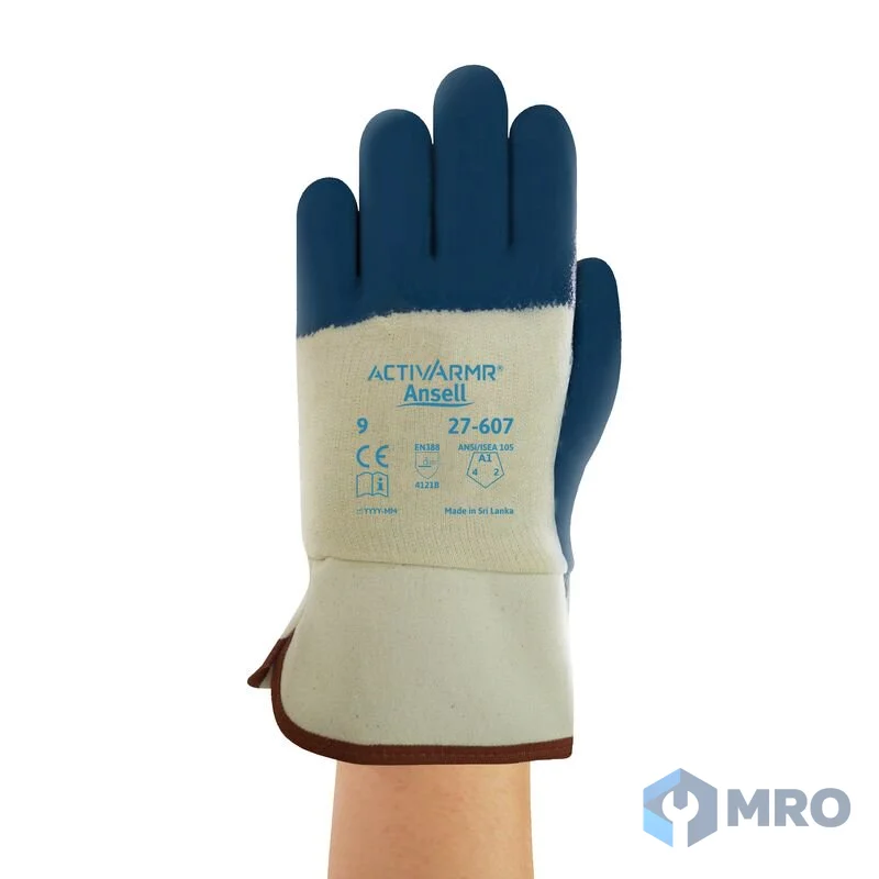 Ansell 27-607-10 ถุงมือเคลือบไนไตรล์งานหนัก Ansell Hycron 27-607 ไซซ์ XL (คู่)