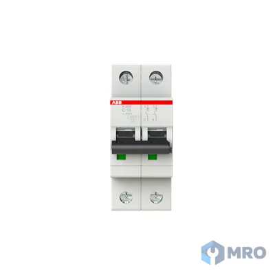 ABB 2CDS252001R0164 เบรกเกอร์ลูกย่อย (MCB) ABB S202-C16 2P 16 A C-curve 6 kA