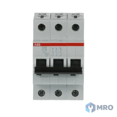 ABB 2CDS253001R0164 เบรกเกอร์ลูกย่อย (MCB) ABB S203-C16 3P 16 A C-curve 6 kA