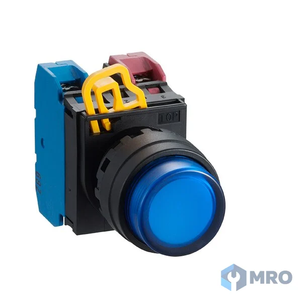 IDEC YW1L-M2E10Q4R สวิตช์ปุ่มกดมีไฟ 22 มม. IDEC YW1L-M2E10Q4R สีแดง LED 24 V 1NO