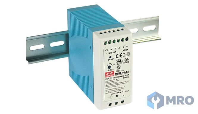 Mean Well MDR-40-24 พาวเวอร์ซัพพลาย 24 VDC 1.7 A 40 W แบบรางปีกนก (DIN rail) Mean Well MDR-40-24