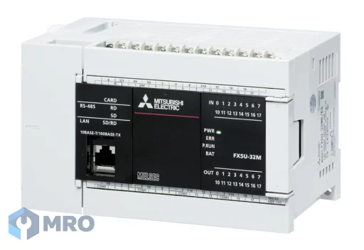 Mitsubishi Electric FX5U-32MR/ES PLC Mitsubishi iQ-F FX5U-32MR/ES อินพุต 16 จุด / เอาต์พุตรีเลย์ 16 จุด ไฟเลี้ยง 100–240 VAC