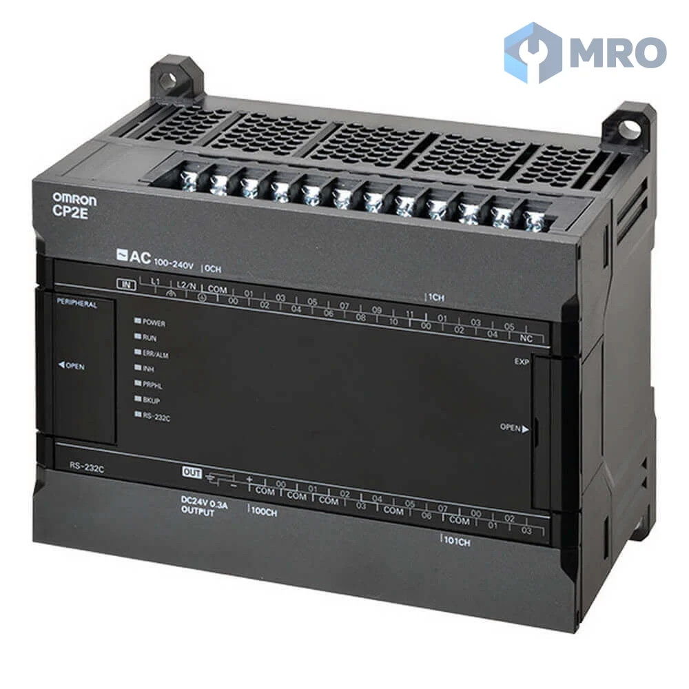 Omron CP2E-E30DR-A PLC Omron CP2E-E30DR-A อินพุต 18 จุด / เอาต์พุตรีเลย์ 12 จุด ไฟเลี้ยง 100–240 VAC