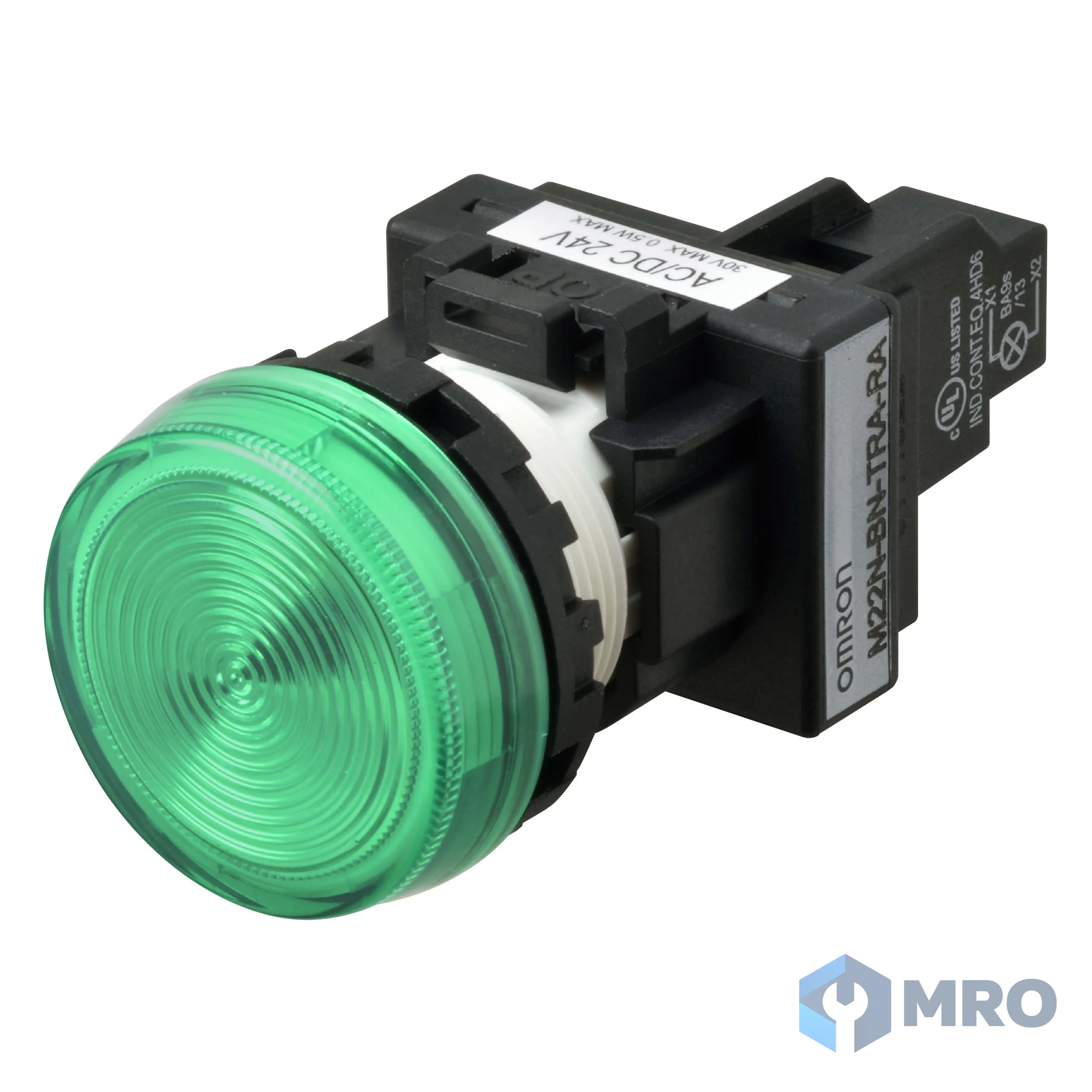 Omron M22N-BN-TGA-GC ไฟแสดงสถานะ (ไพล็อตแลมป์) 22 มม. Omron M22N-BN-TGA-GC LED สีเขียว 24 V AC/DC