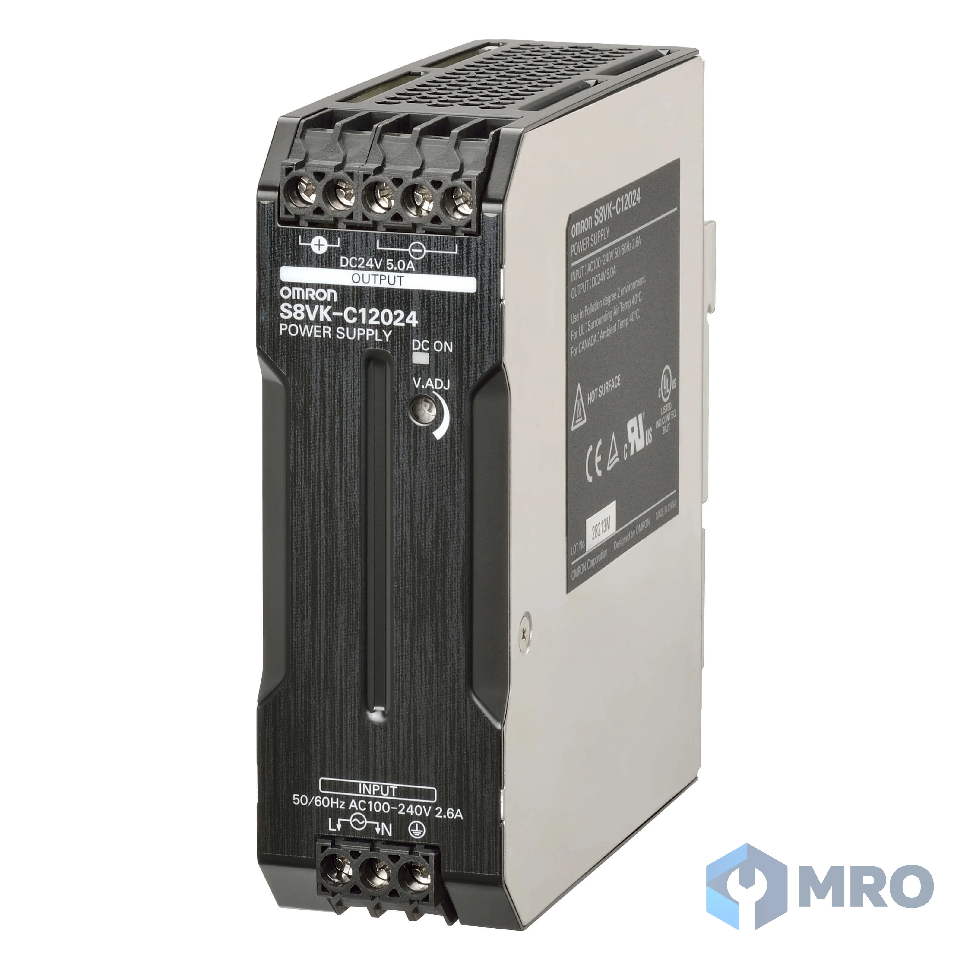 Omron S8VK-C12024 พาวเวอร์ซัพพลาย 24 VDC 5 A 120 W แบบรางปีกนก (DIN rail) Omron S8VK-C12024
