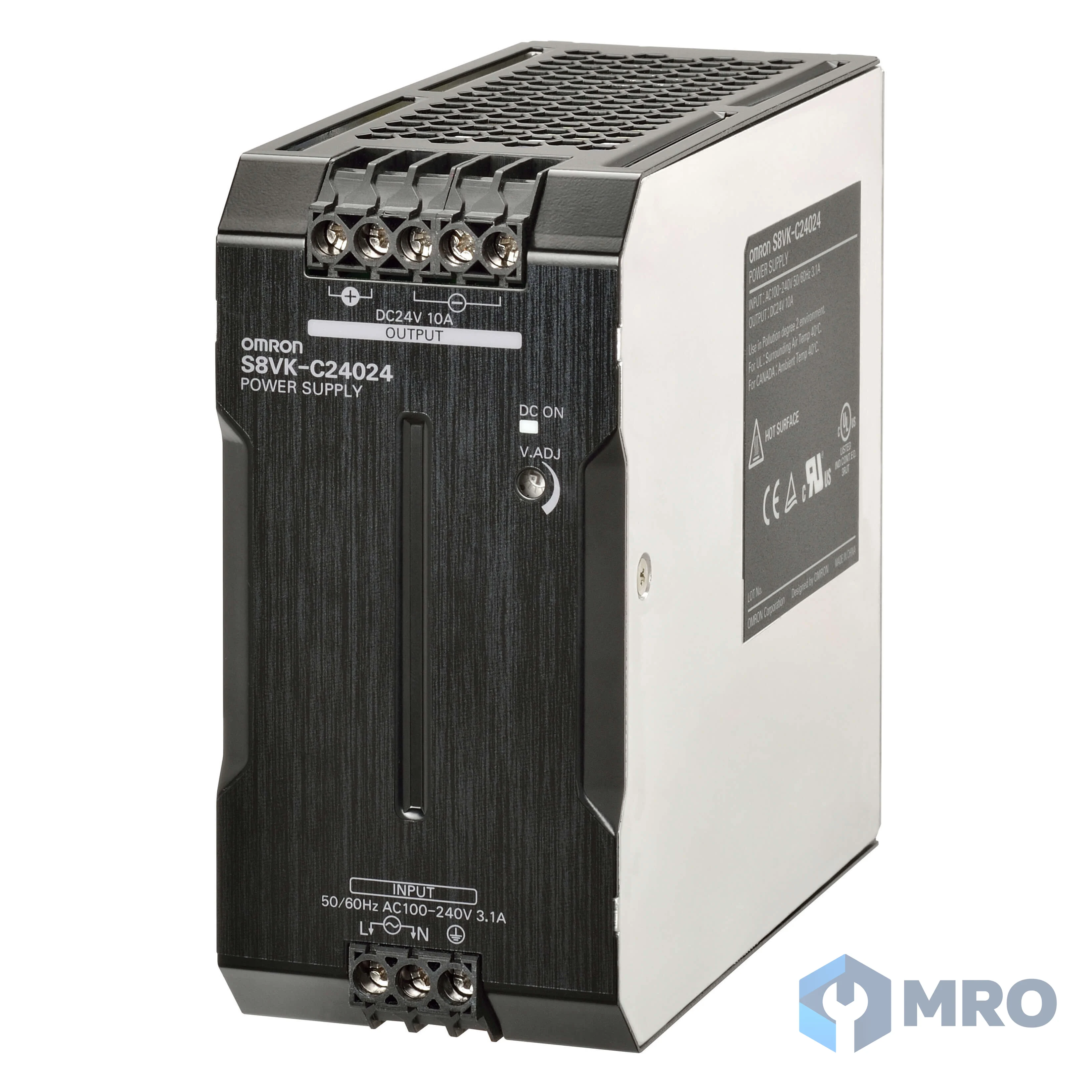 Omron S8VK-C24024 พาวเวอร์ซัพพลาย 24 VDC 10 A 240 W แบบรางปีกนก (DIN rail) Omron S8VK-C24024