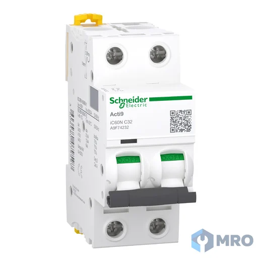 Schneider Electric A9F74232 เบรกเกอร์ลูกย่อย (MCB) Schneider iC60N 2P 32 A C-curve