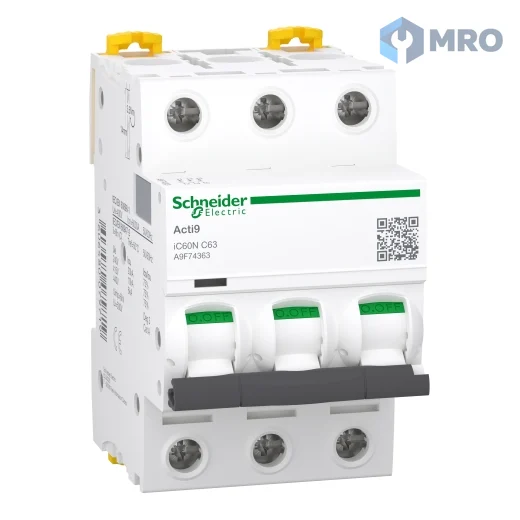 Schneider Electric A9F74363 เบรกเกอร์ลูกย่อย (MCB) Schneider iC60N 3P 63 A C-curve