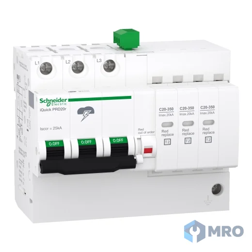 Schneider Electric A9L16296 อุปกรณ์ป้องกันไฟกระชาก (SPD) Schneider iQuick PRD20r 3P Type 2