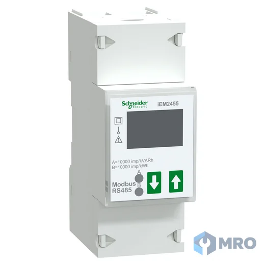 Schneider Electric A9MEM2455 มิเตอร์วัดพลังงานไฟฟ้า 1 เฟส Schneider iEM2455 (ต่อตรง 100 A, Modbus RTU)