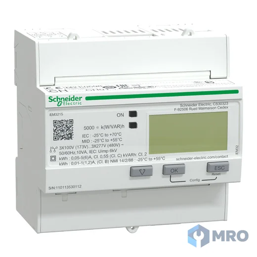 Schneider Electric A9MEM3215 มิเตอร์วัดพลังงานไฟฟ้า 3 เฟส Schneider iEM3215 (ผ่าน CT 1/5 A, พัลส์เอาต์พุต)