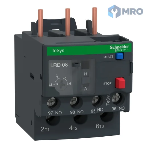 Schneider Electric LRD08 โอเวอร์โหลดรีเลย์ Schneider TeSys LRD08 2.5…4 A