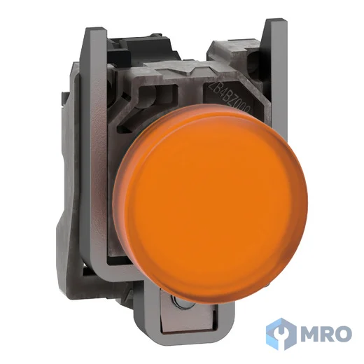 Schneider Electric XB4BVB5 ไฟแสดงสถานะ (ไพล็อตแลมป์) 22 มม. Schneider XB4BVB5 LED สีส้ม 24 V AC/DC ขอบโลหะ