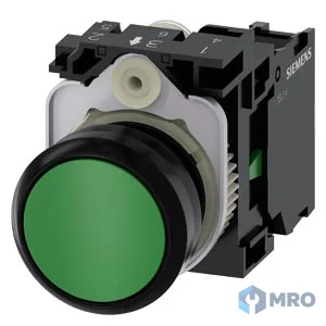 Siemens 3SU1100-0AB40-1BA0 สวิตช์ปุ่มกด 22 มม. Siemens SIRIUS ACT 3SU1100-0AB40-1BA0 สีเขียว กดเด้งกลับ 1NO