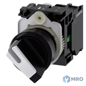 Siemens 3SU1100-2BF60-1BA0 สวิตช์ซีเลคเตอร์ 22 มม. Siemens 3SU1100-2BF60-1BA0 2 ตำแหน่ง O-I บิดค้าง 1NO