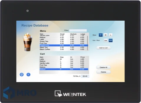 Weintek cMT2078X จอสัมผัส HMI Weintek cMT2078X 7 นิ้ว ความละเอียด 800x480 พอร์ต Ethernet ไฟเลี้ยง 24 VDC