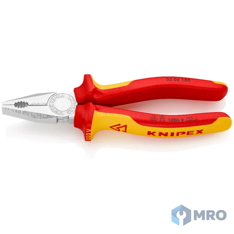 KNIPEX 03 06 180 คีมปากจิ้งจกหุ้มฉนวน 1000V KNIPEX 03 06 180 (180 มม.)