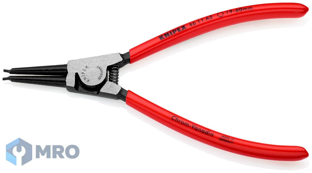 KNIPEX 46 11 A2 คีมถ่างแหวนนอก (ปากตรง) KNIPEX 46 11 A2 (เพลา Ø19–60 มม.)