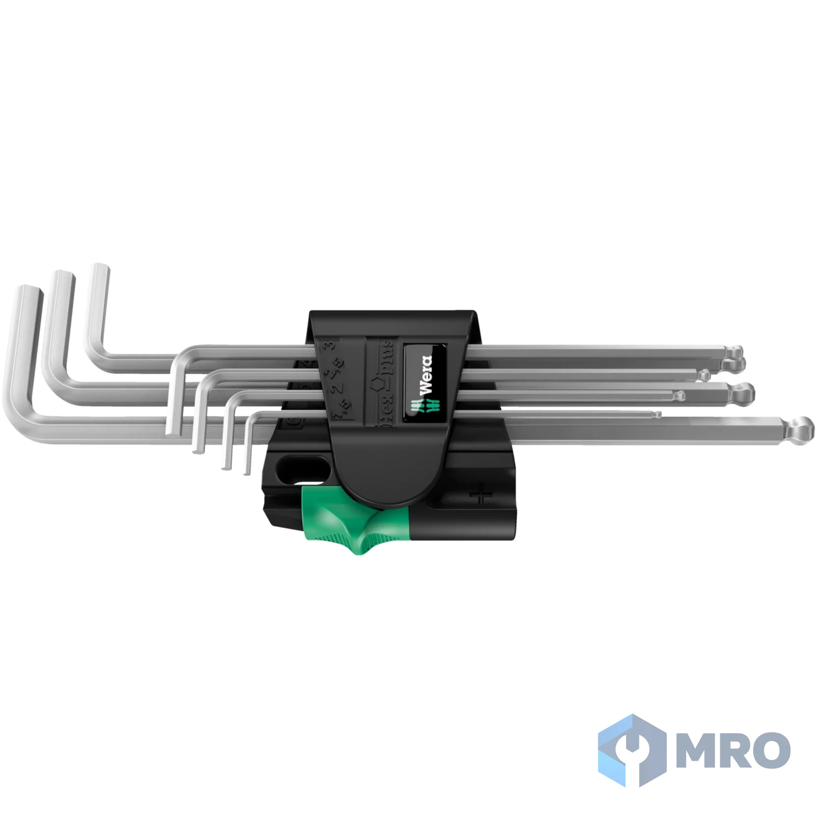WERA 05022101001 ชุดประแจหกเหลี่ยมหัวบอล WERA 950/7 Hex-Plus Magnet 1 ชุบโครเมียม 7 ตัว (1.5–6 มม.)