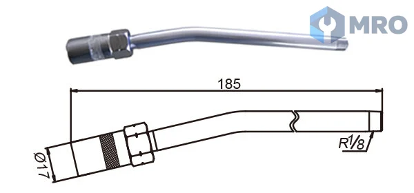 YAMADA CNP-1 หัวต่ออัดจาระบีแบบคัปเปอร์ YAMADA CNP-1 (Ø17 มม.) ยาว 185 มม.